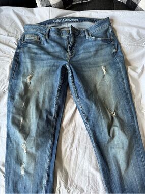 Calvin Klein Jeans Light Blue Skinny Distressed Denim